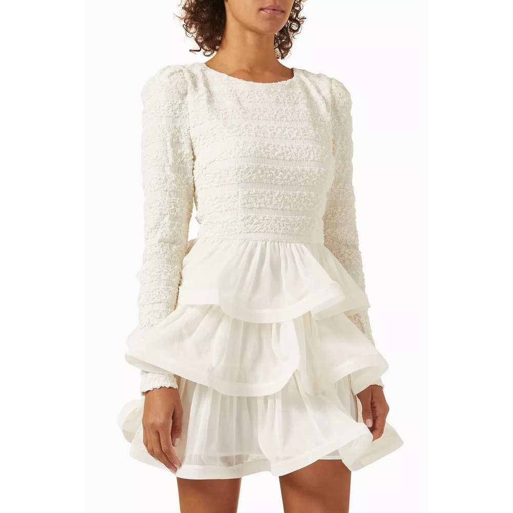 NWT ELLIATT Sophisticate Dress Size Medium‎ Ruffled Mini Long Sleeve Chic Sexy